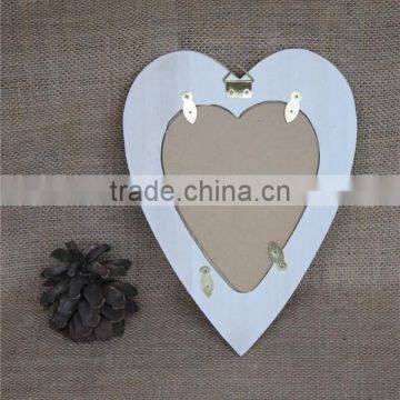 White Heart Shaped Art Mind Wooden Wedding Photo Frame photo-3
