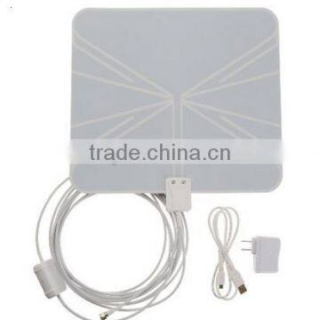 2015 Wholesale Amplified Indoor Digital TV Antenna Ultra-thin 50 Miles Range HD High Gain Flat Antenna Amplified TV Antenna