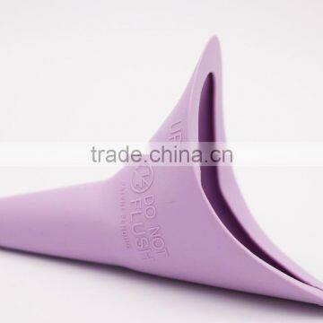 High quality BPA free Silicone material Female urinal outdoor using , standing urinal with OPP bag packing