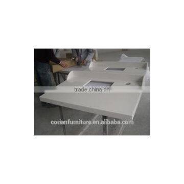 Custom Sized Glacier White Acrylic Solid Surface Table Top photo-3