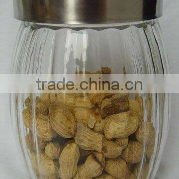 wholesale 1300ML big drum glass peanut cookie jar with lid