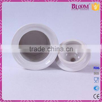 Ceramic White Glazed Tea Coffee Sugar Canister Set photo-5