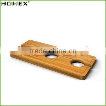 Bamboo Wine Bottle and Glass Holder Homex-BSCI Factory