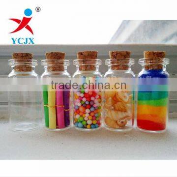 10ml borosilicate glass bottles with cork lids/ storage deco bottles