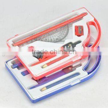 9PC STATIONERY SET in Portable Transparent Plastic Box STATIONERY