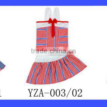 Wholesale Girls Small Stripe Tankini Swimwear Smocked Swimsuits Toddler