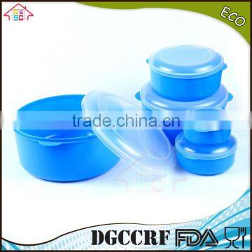 NBRSC 5 Pcs Plastic Round Food Container Set Nested Packing Set With Handle photo-5