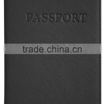 Leather Travel Wallet RFID Blocking Passport Cover of Crosshatch