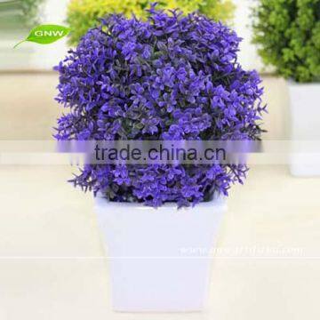 GP008-05 GNW fake plant artificial boxwood ball in plastic flower pot for home Desk Table Decor Potted