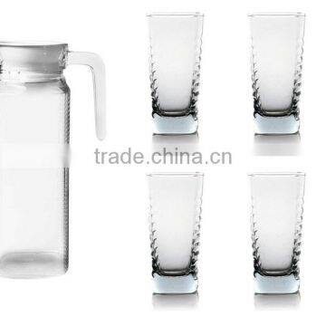 1000ml Clear Glass Jug and 4pcs Glass Cup se Twater &juice Jug Set photo-2