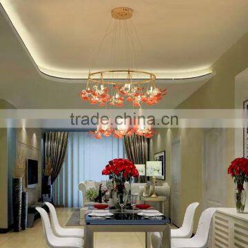 Royal Exquisite Handmade Porcelain and Crystal Green Floral Chandelier for Dining Room BF12-04284b photo-5
