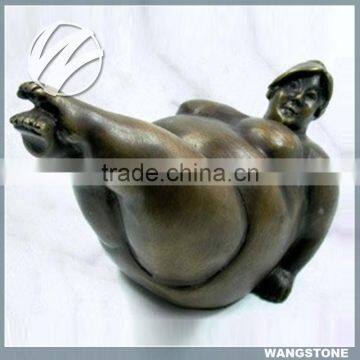 Gallery art bronze sculpture yoga fat lady