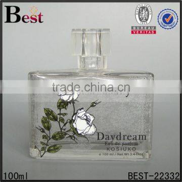 2017 Cosmetic Perfume Bottle 100ml Glass Square Perfume Bottle 100ml Glass Clear Perfume Bottle 100ml Glass With Decals photo-5