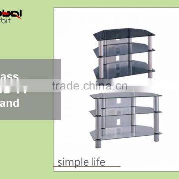 Corner Storage Shelf TV Table Stainless Steel Glass TV Stand Furniture photo-6