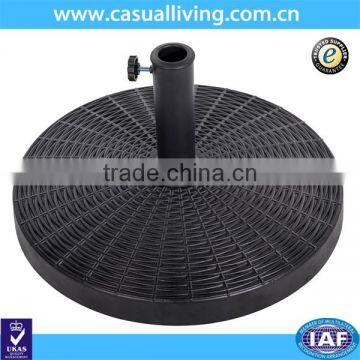 Outdoor Wicker Resin Black Patio Umbrella Base Metal Heavy Duty Stand