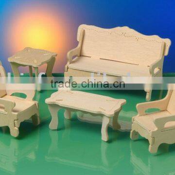3D EVA Foam Furniture Puzzle / Wooden Like Foam Color