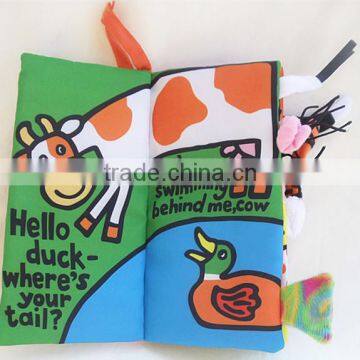 New Born Baby Infant Developmental Soft Animal Cloth Book Farm Tails Cloth Book photo-2