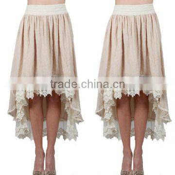 50s Skirt Extender Woman's Romantic Layered Crochet Tulle lace Skirts In Off White / Black