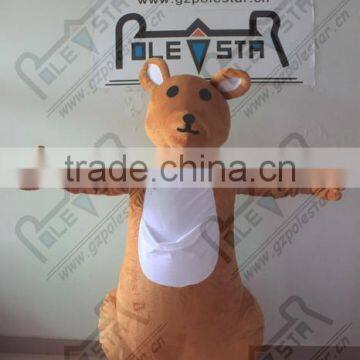 NO.5307 brown body white belly big kangaroo cartoon mascot costume