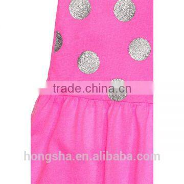 Fashionable Vetement Enfant Girls Short Sleeve Casual Dress Cotton Print Jersey Dress HSD9157 photo-3