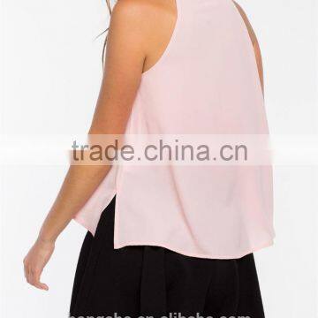 2016 Fashion Ladies Tie Neck Blouse Cami Top HST8044 photo-2