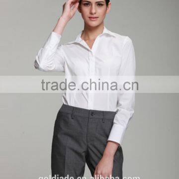 100% cotton classic white slim fit ladies office uniform shirts long sleeve women t shirt dresses shirts