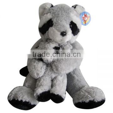 Mother day ideas plush toys cute racoon baby and mom gifts