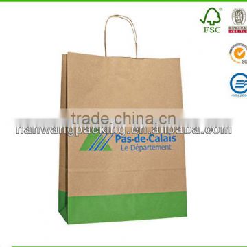 Cheap Recyclable Kraft Paper Bag with twisted handle