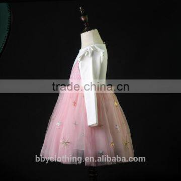 Flower Girls Dress Embroidered Sequin 2017 Summer Princess Party Dresses Kids Clothes Size 4-8 photo-5