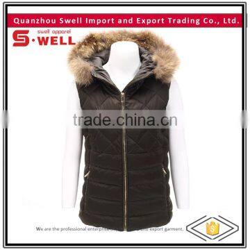 winter windproof black fancy vest for women