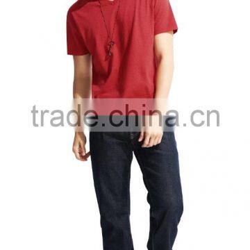 Men's V-neck T-shirt , Custom 100% Cotton V-neck T-shirt Wholesale photo-2