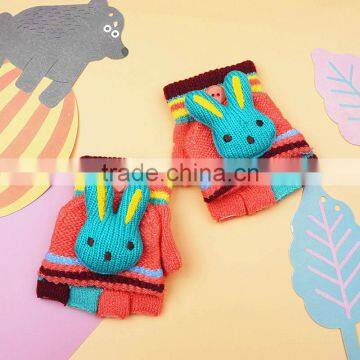 TC13019 New Fashion Lovely Animal Pattern Kids Gloves, Cheap Winter Knitting Half Fingers Baby Gloves Wholesale photo-5