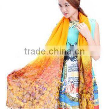 Fashion Women Chiffon Scarf Floral Print Drive Travel Shawl Beach Style Slik Wrap Pashmina photo-3