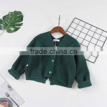2-7 Years New 2017 Wholesale Autumn Full Sleeves Knitted Solid Color Kids Girls Jackets photo-4