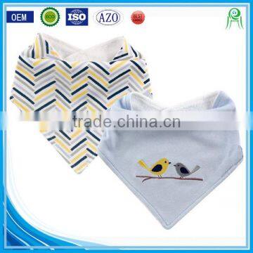 Alibaba china cute baby gift applique cotton custom absorbent dribbler wholesale bandana baby bibs