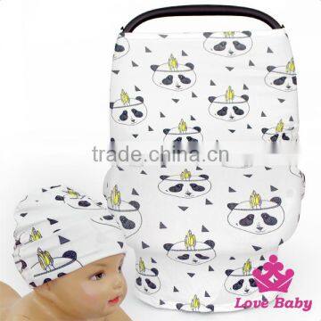 New Design Baby Product Printed Car Cover With Same Fabric Hat Mother Public Location Feeding Hood