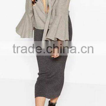 Runwaylover EY2381B New Design 2017 Ladies Fashion Falbala Embroidery T-Shirts photo-2