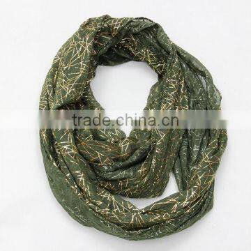 Natural solid color voile gold stamp wrinkle Infinity scarf