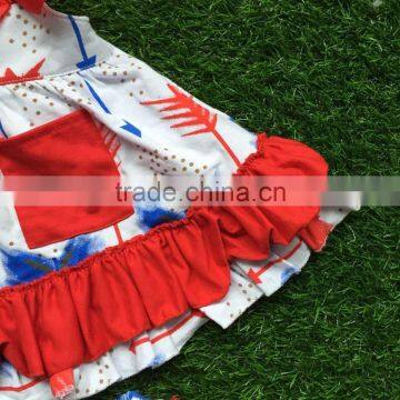 Little Girls Boutique Clothing Sets Infant Baby Swing Top With Ruffle Bloomer July 4th Swing Top With Headband photo-4