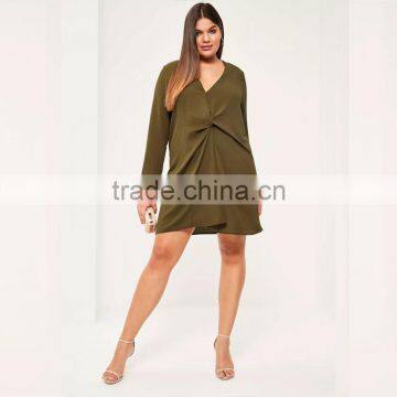 Olive Green Long Sleeve Short Dresses 7xl Plus Size Fat Lady Clothing photo-6