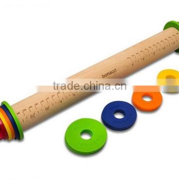 Wooden Baking Stick Rolling Pin Fondant Adjustable Rolling Pins MultifunctionThickness Embossing Patterned Cake Tools