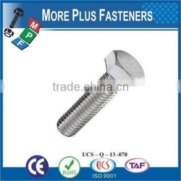 Made in Taiwan High Quality Stainless Steel Hex Bolt Hexagon Bolt Hex Head Bolt