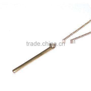 Gold Vertical Bar Necklace Everyday Dainty Thin Chain Simple Jewelry