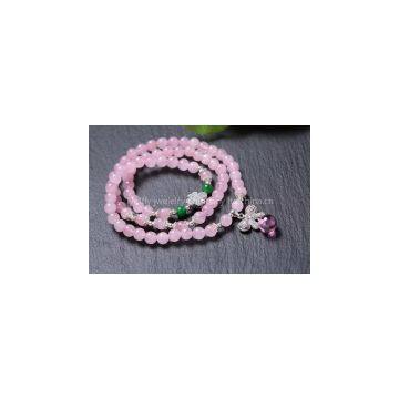 Neffly Jewelry Natural Madagascar Rose Quartz Bracelet 6 mm Weight: About 16 Grams photo-2