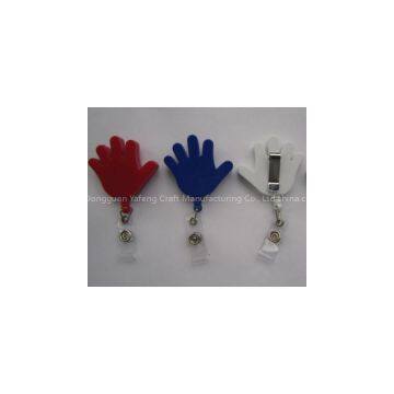 Badge Reel type palm shape retractable ABS plastic  badge holder