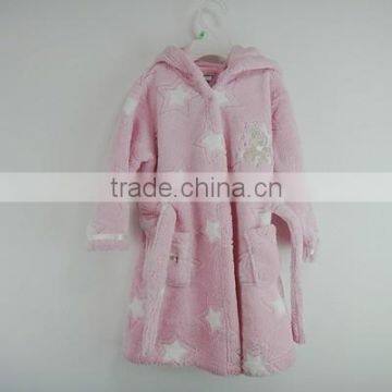 Lovely coral fleece bathrobe For the baby