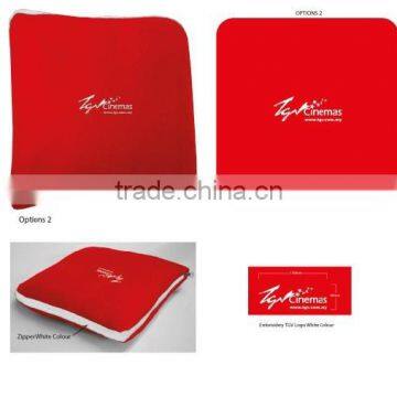 2 in 1 pillow blanket with zipper with embroidery