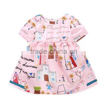 2016 kids cartoon pattern girl sumer dress