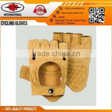 Leather Men's Gloves Half Finger Driving Fitness Training