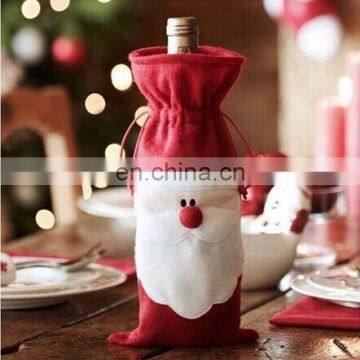 Christmas Santa Claus red wine bottle bags Christmas dinner table decoration